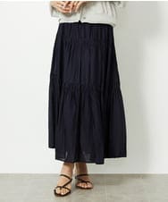 FMHHV54200 MICHEL KLEIN(ミッシェルクラン) ティアードギャザースカート ネイビー(57)