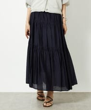 FMHHV54200 MICHEL KLEIN(ミッシェルクラン) ティアードギャザースカート ネイビー(57)