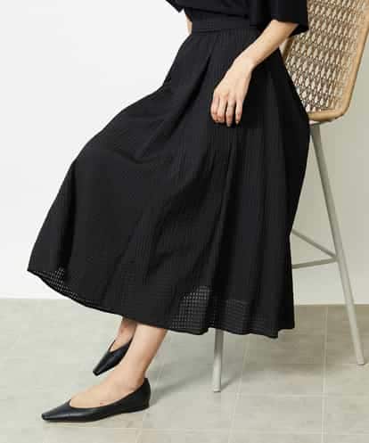 FMHJA05250 MICHEL KLEIN [セットアップ対応]トリオシアーチェックフレアスカート