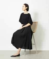 FMHJA05250 MICHEL KLEIN(ミッシェルクラン) [セットアップ対応]トリオシアーチェックフレアスカート ブラック