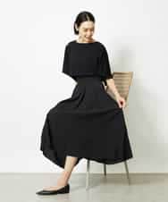 FMHJA05250 MICHEL KLEIN(ミッシェルクラン) [セットアップ対応]トリオシアーチェックフレアスカート ブラック
