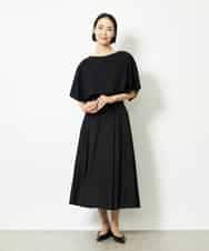 FMHJA05250 MICHEL KLEIN(ミッシェルクラン) [セットアップ対応]トリオシアーチェックフレアスカート ブラック