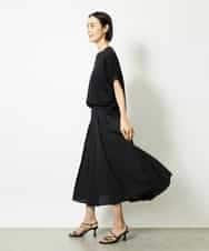 FMHJA05250 MICHEL KLEIN(ミッシェルクラン) [セットアップ対応]トリオシアーチェックフレアスカート ブラック