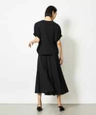 FMHJA05250 MICHEL KLEIN(ミッシェルクラン) [セットアップ対応]トリオシアーチェックフレアスカート ブラック