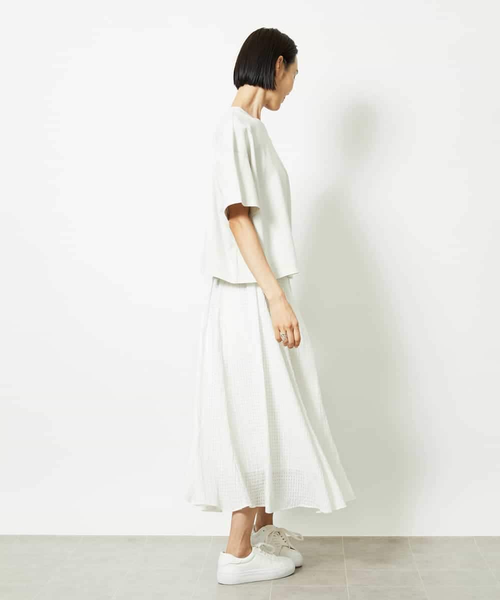FMHJA05250 MICHEL KLEIN(ミッシェルクラン) [セットアップ対応]トリオシアーチェックフレアスカート ブラック