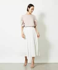 FMHJA05250 MICHEL KLEIN(ミッシェルクラン) [セットアップ対応]トリオシアーチェックフレアスカート ブラック