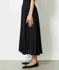 FMHJA05250 MICHEL KLEIN(ミッシェルクラン) [セットアップ対応]トリオシアーチェックフレアスカート ブラック