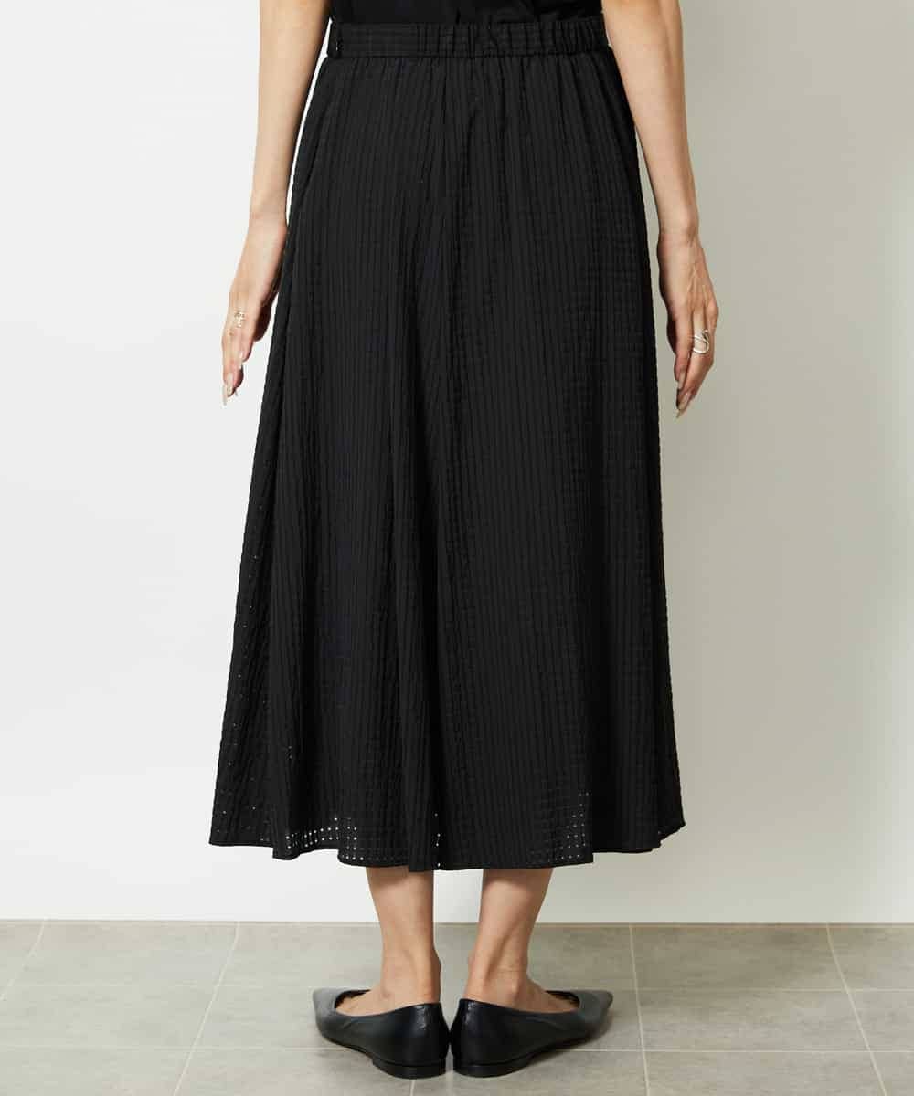 FMHJA05250 MICHEL KLEIN(ミッシェルクラン) [セットアップ対応]トリオシアーチェックフレアスカート ブラック