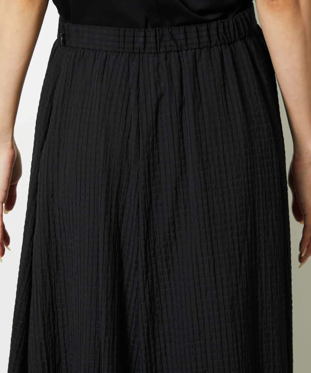 FMHJA05250 MICHEL KLEIN(ミッシェルクラン) [セットアップ対応]トリオシアーチェックフレアスカート ブラック