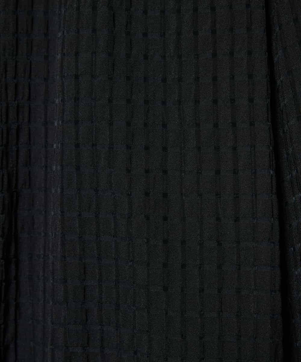 FMHJA05250 MICHEL KLEIN(ミッシェルクラン) [セットアップ対応]トリオシアーチェックフレアスカート ブラック