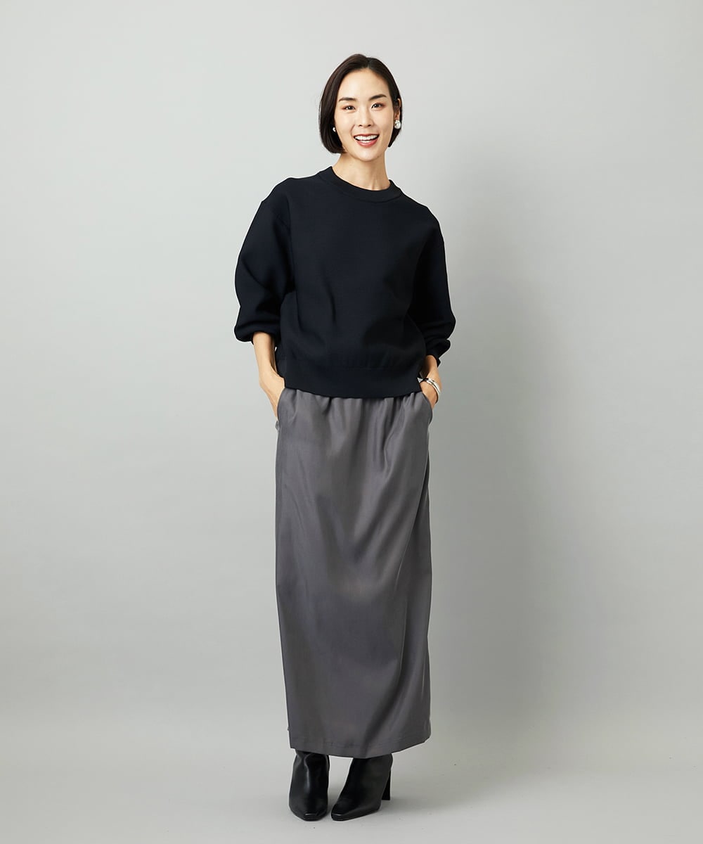 FMHJA21250 MICHEL KLEIN(ミッシェルクラン) [セットアップ対応]ナロースカート ダークグレー