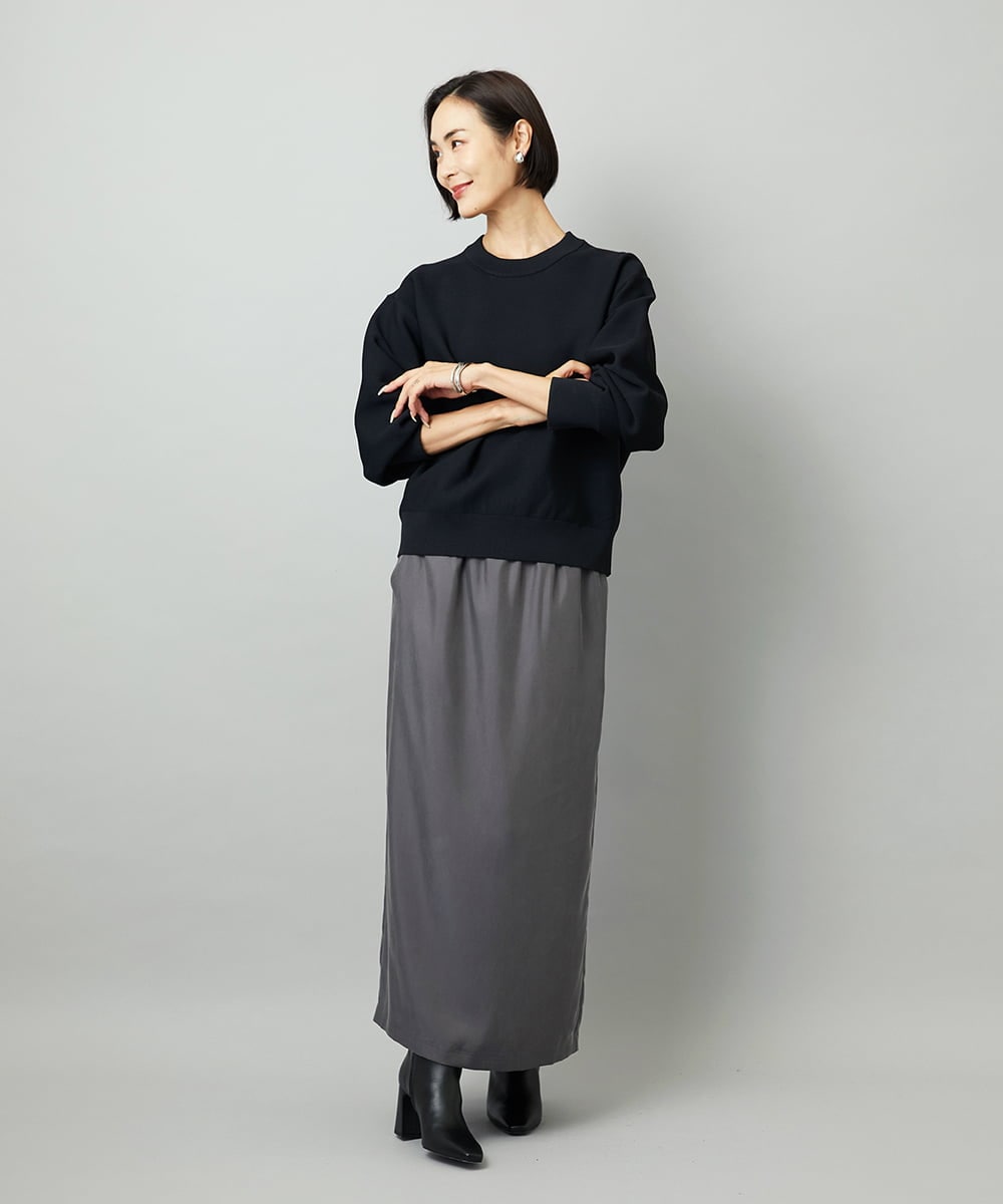 FMHJA21250 MICHEL KLEIN(ミッシェルクラン) [セットアップ対応]ナロースカート ダークグレー