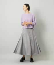 FMHJA33280 MICHEL KLEIN(ミッシェルクラン) フェイクレザーフレアスカート ブラック