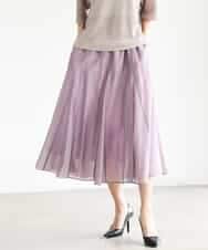 FMHJD02270 MICHEL KLEIN(ミッシェルクラン) シアーフレアスカート パープル
