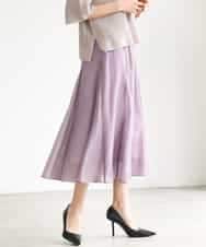 FMHJD02270 MICHEL KLEIN(ミッシェルクラン) シアーフレアスカート パープル