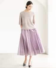 FMHJD02270 MICHEL KLEIN(ミッシェルクラン) シアーフレアスカート パープル