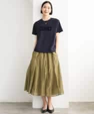FMHJD02270 MICHEL KLEIN(ミッシェルクラン) シアーフレアスカート パープル