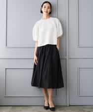 FMHJD02270 MICHEL KLEIN(ミッシェルクラン) シアーフレアスカート パープル