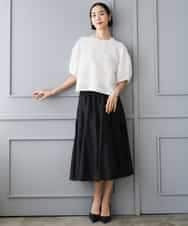 FMHJD02270 MICHEL KLEIN(ミッシェルクラン) シアーフレアスカート パープル