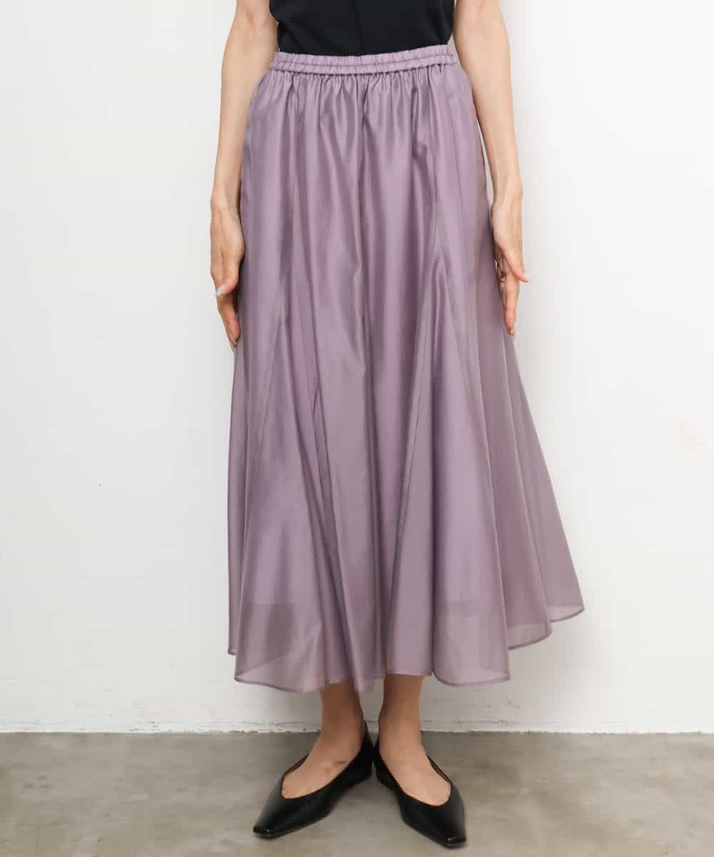 FMHJD02270 MICHEL KLEIN(ミッシェルクラン) シアーフレアスカート パープル