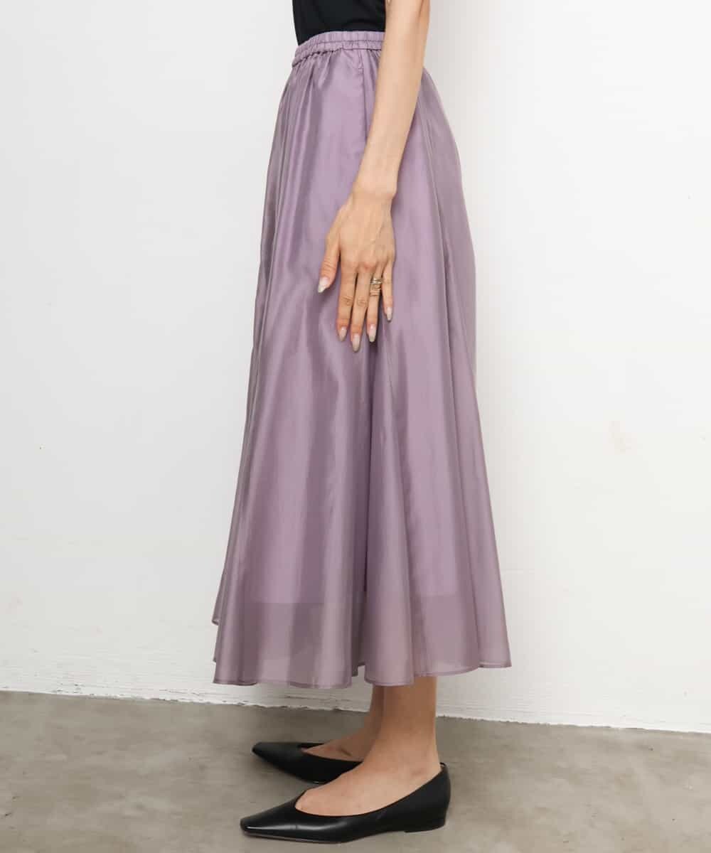 FMHJD02270 MICHEL KLEIN(ミッシェルクラン) シアーフレアスカート パープル