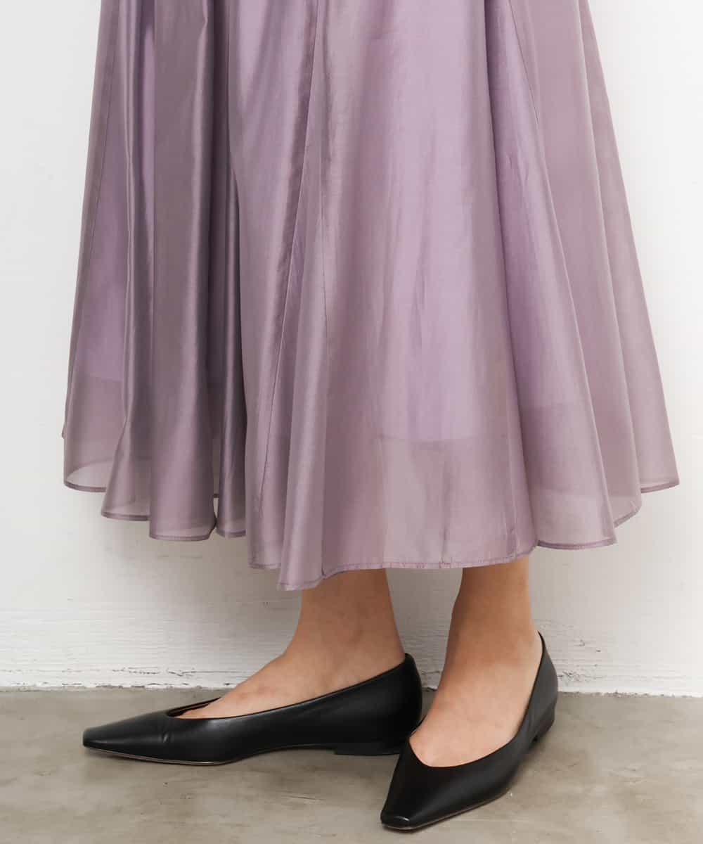 FMHJD02270 MICHEL KLEIN(ミッシェルクラン) シアーフレアスカート パープル