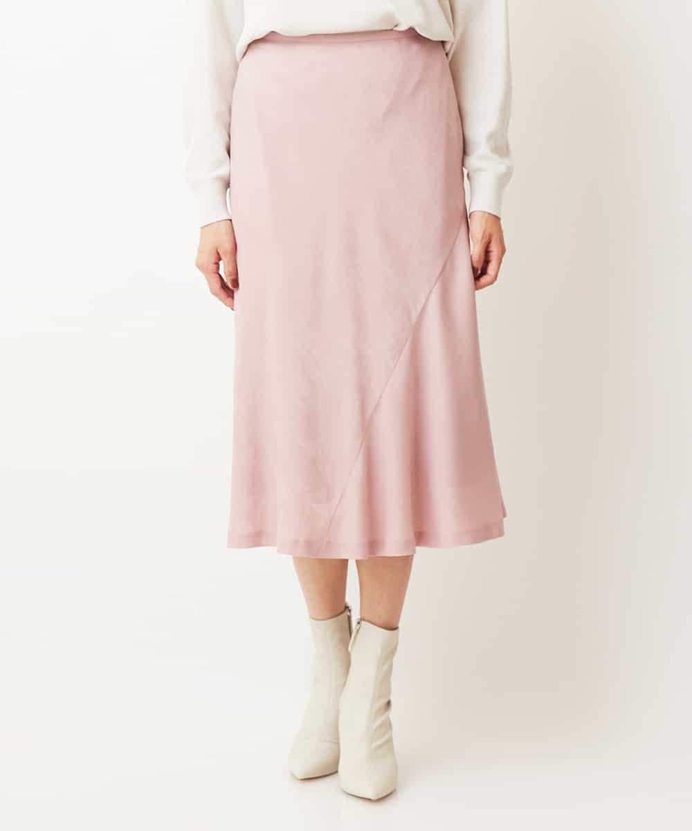 FMHJM14200 MICHEL KLEIN(ミッシェルクラン) ［洗える］マロンサテンイレギュラーヘムスカート ベージュ(83)