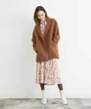 FMHJM16290 MICHEL KLEIN(ミッシェルクラン) ［セットアップ対応/洗える］ペイントレオパードプリントジャージースカート レッド(05)
