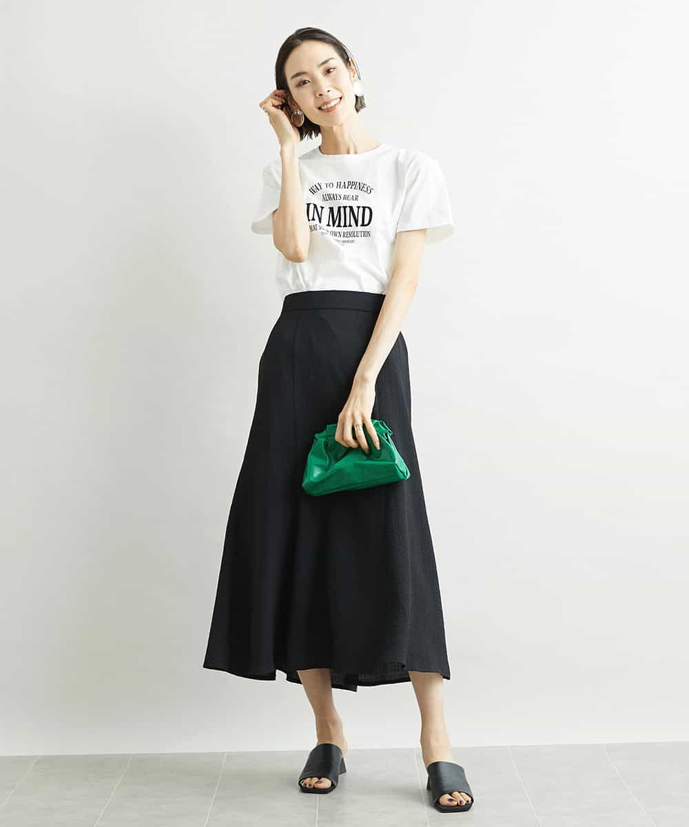 FMHJS12230 MICHEL KLEIN(ミッシェルクラン) [セットアップ対応]ミディ丈マーメイドスカート ブラック(94)