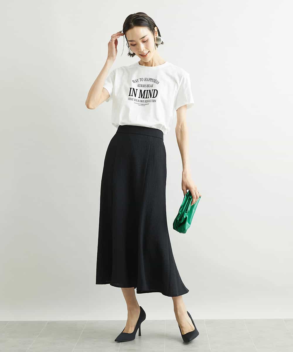 FMHJS12230 MICHEL KLEIN(ミッシェルクラン) [セットアップ対応]ミディ丈マーメイドスカート ブラック(94)