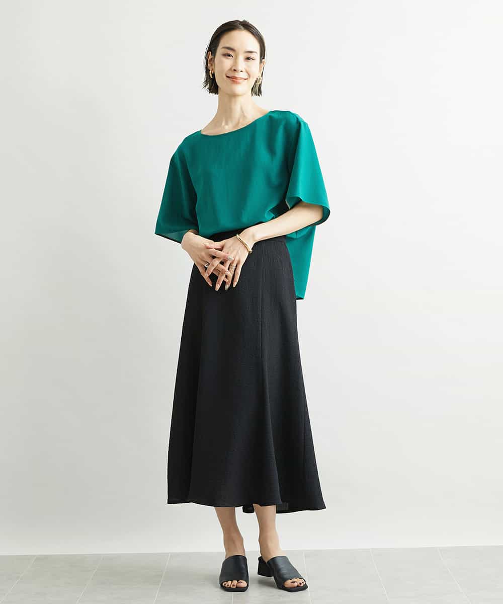 FMHJS12230 MICHEL KLEIN(ミッシェルクラン) [セットアップ対応]ミディ丈マーメイドスカート ブラック(94)
