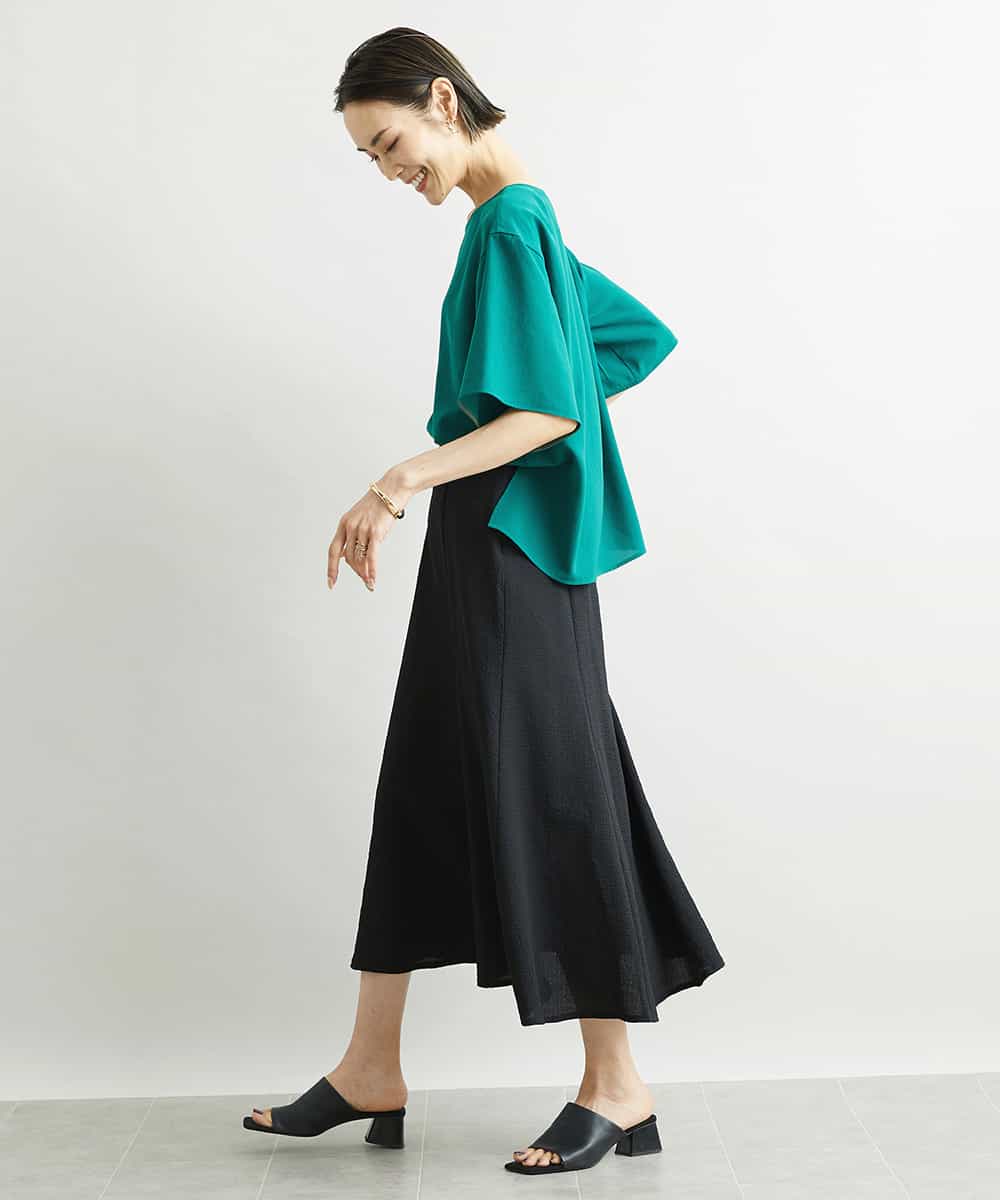 FMHJS12230 MICHEL KLEIN(ミッシェルクラン) [セットアップ対応]ミディ丈マーメイドスカート ブラック(94)