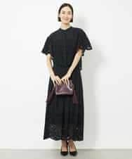 FMHJV01260 MICHEL KLEIN(ミッシェルクラン) [セットアップ対応]コットンスカラップレーススカート ブラック(94)