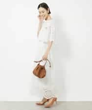 FMHJV01260 MICHEL KLEIN(ミッシェルクラン) [セットアップ対応]コットンスカラップレーススカート ブラック(94)