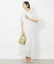 FMHJV01260 MICHEL KLEIN(ミッシェルクラン) [セットアップ対応]コットンスカラップレーススカート ブラック(94)
