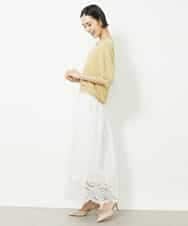 FMHJV01260 MICHEL KLEIN(ミッシェルクラン) [セットアップ対応]コットンスカラップレーススカート ブラック(94)