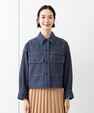 FMJAA02330 MICHEL KLEIN(ミッシェルクラン) デニムライクブルゾン インディゴ(58)
