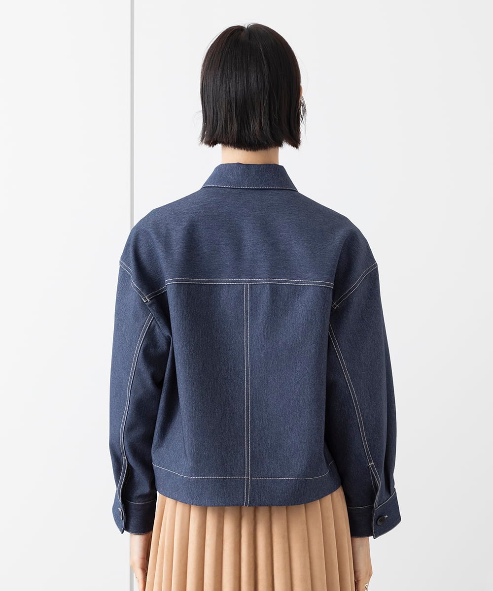 FMJAA02330 MICHEL KLEIN(ミッシェルクラン) デニムライクブルゾン インディゴ(58)