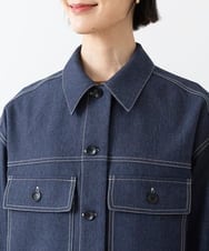 FMJAA02330 MICHEL KLEIN(ミッシェルクラン) デニムライクブルゾン インディゴ(58)