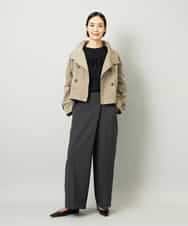 FMJAD11390 MICHEL KLEIN(ミッシェルクラン) スタンドカラーショートブルゾン ベージュ