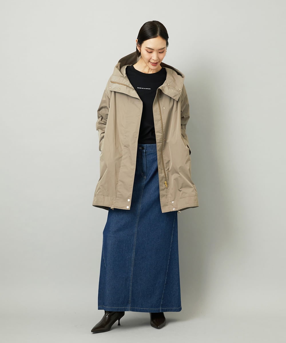 FMJAD12490 MICHEL KLEIN(ミッシェルクラン) キルトライナー付きフードコート ベージュ