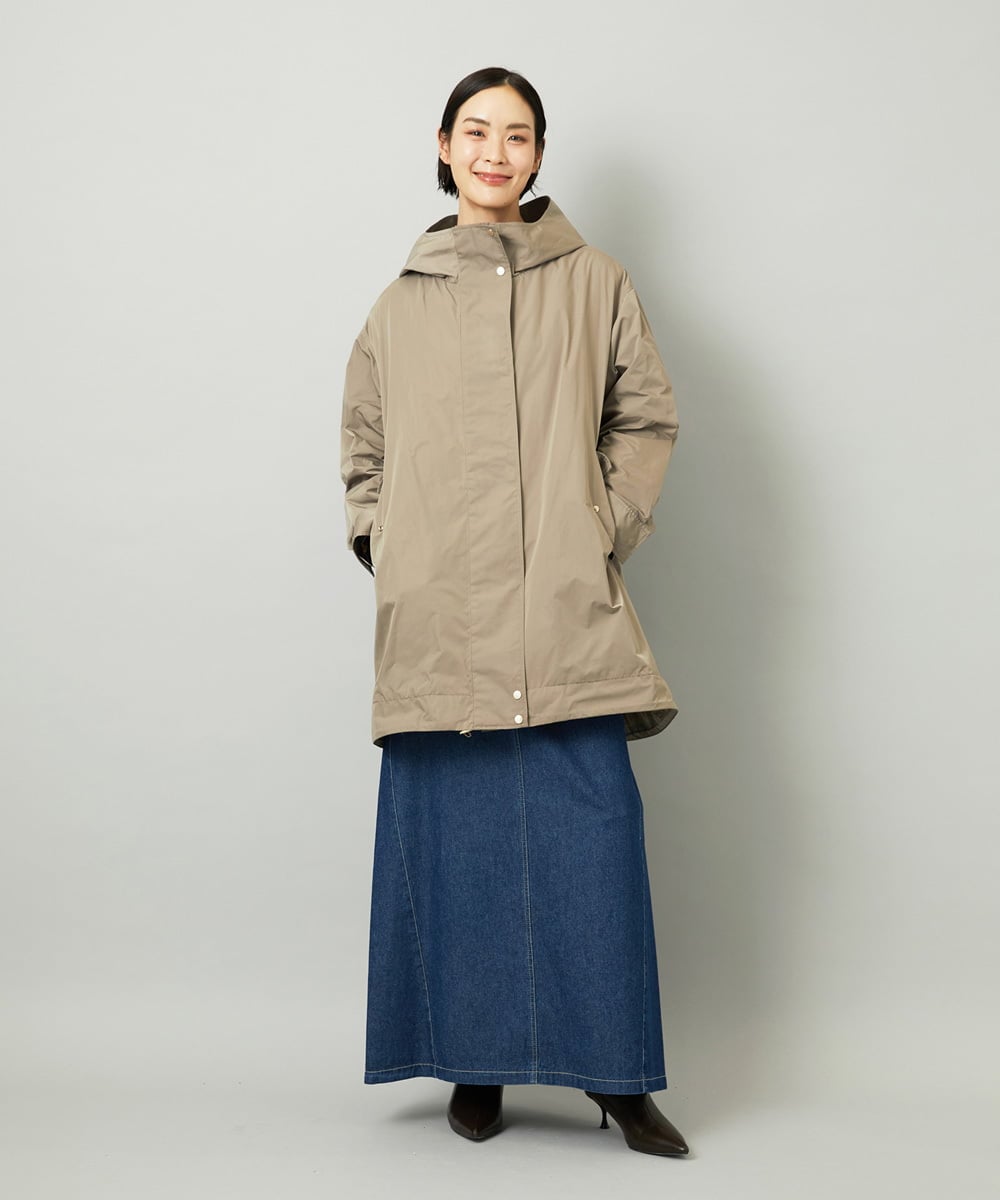 FMJAD12490 MICHEL KLEIN(ミッシェルクラン) キルトライナー付きフードコート ベージュ