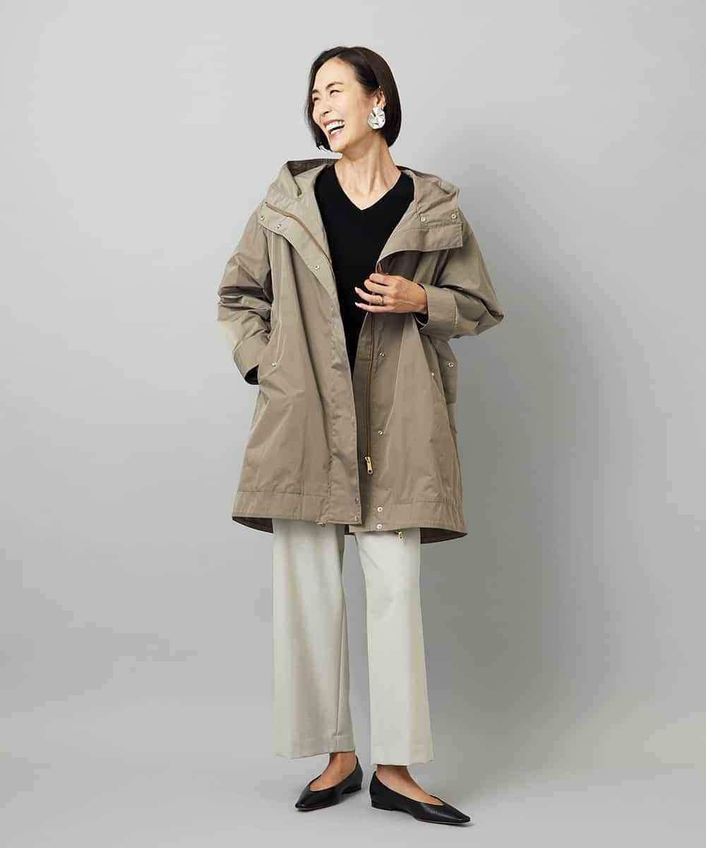 FMJAD12490 MICHEL KLEIN(ミッシェルクラン) キルトライナー付きフードコート ベージュ
