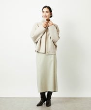 FMJAD15530 MICHEL KLEIN(ミッシェルクラン) スタンドカラーショートコート ベージュ