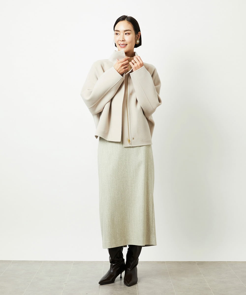 FMJAD15530 MICHEL KLEIN(ミッシェルクラン) スタンドカラーショートコート ベージュ