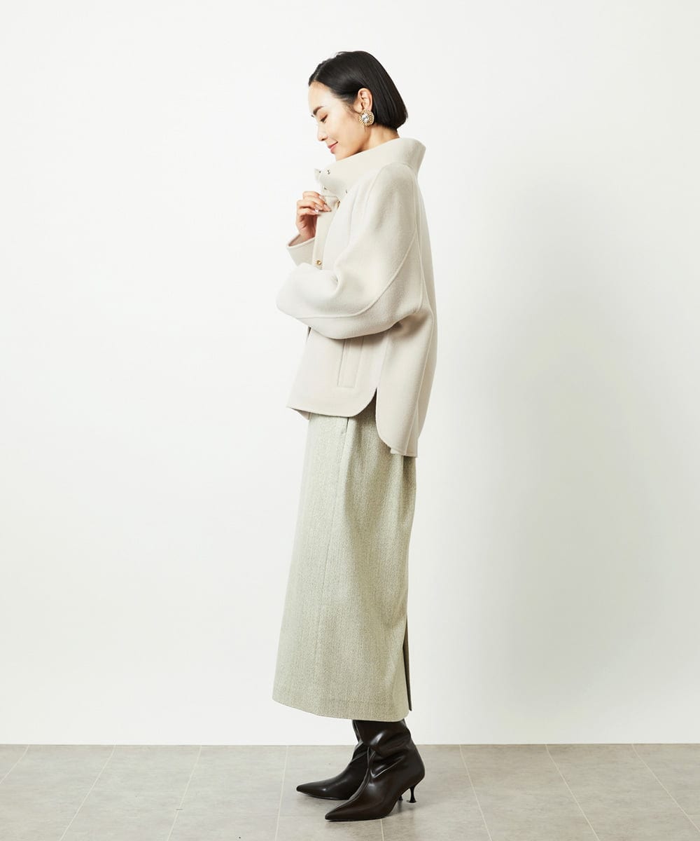 FMJAD15530 MICHEL KLEIN(ミッシェルクラン) スタンドカラーショートコート ベージュ