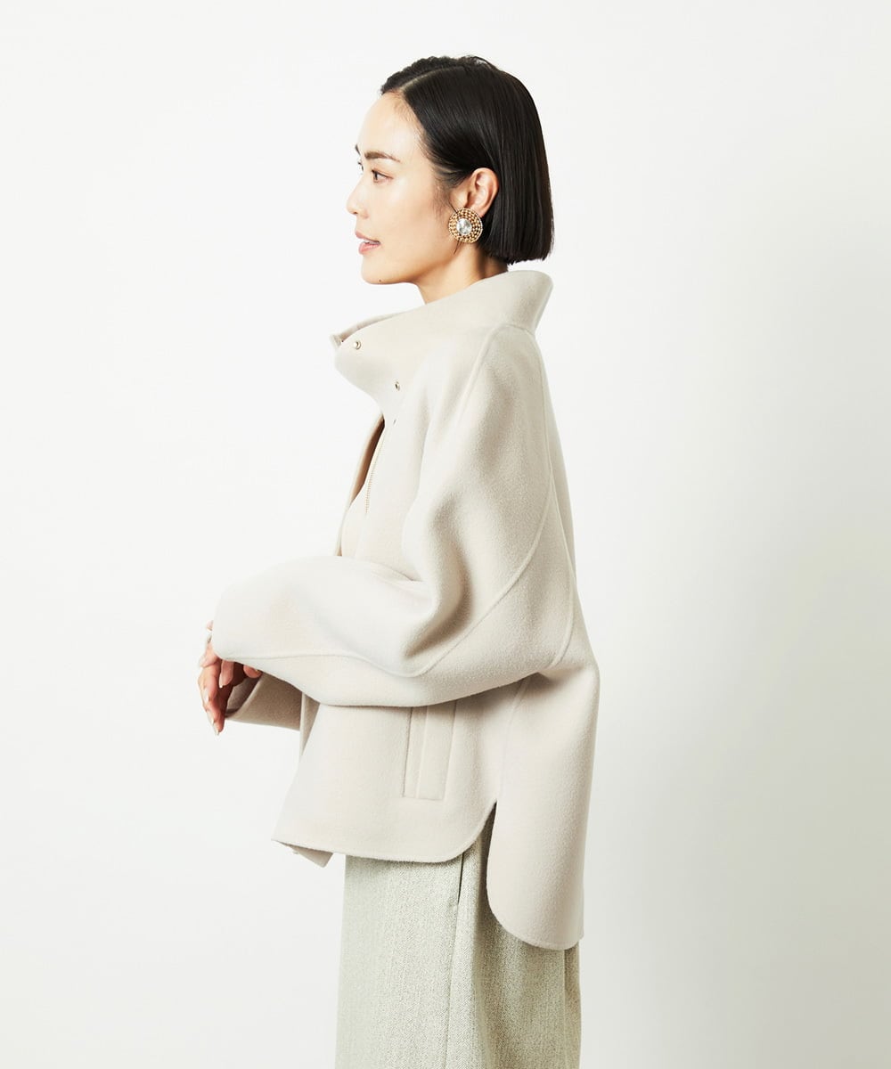 FMJAD15530 MICHEL KLEIN(ミッシェルクラン) スタンドカラーショートコート ベージュ