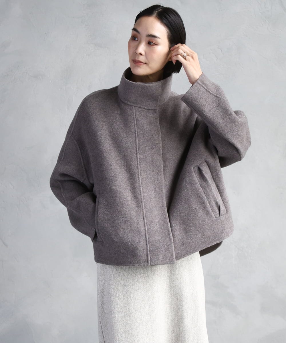 FMJAD15530 MICHEL KLEIN スタンドカラーショートコート