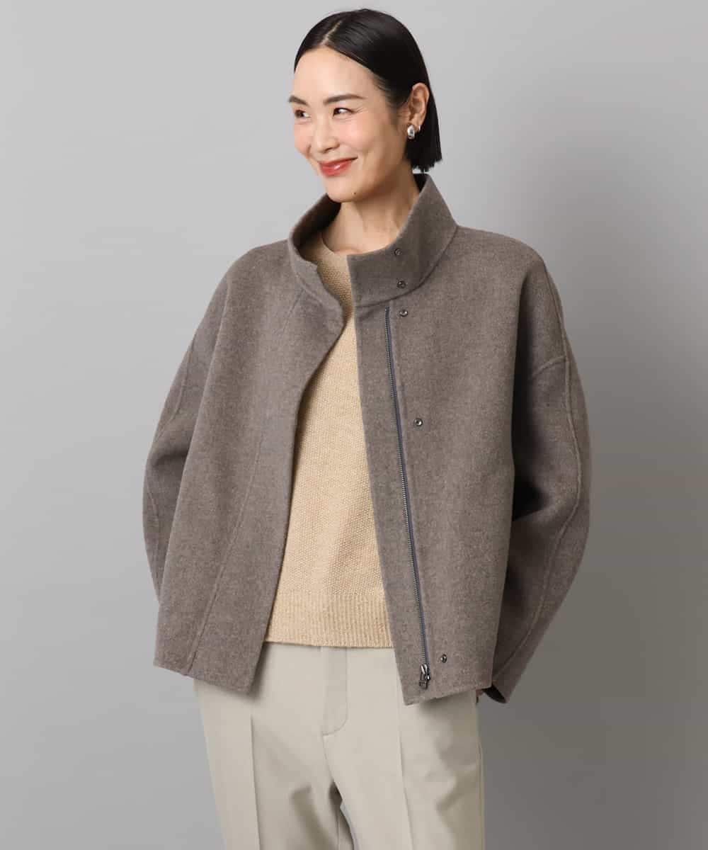 FMJAD15530 MICHEL KLEIN(ミッシェルクラン) スタンドカラーショートコート ベージュ