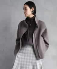 FMJAD15530 MICHEL KLEIN(ミッシェルクラン) スタンドカラーショートコート ベージュ